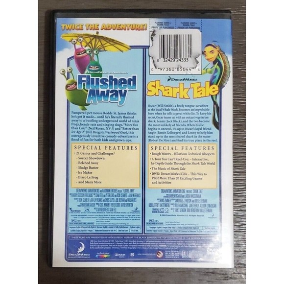 Flushed Away/Shark Tale Dreamworks Double Feature - DVD - VERY GOOD - Picture 6 of 6
